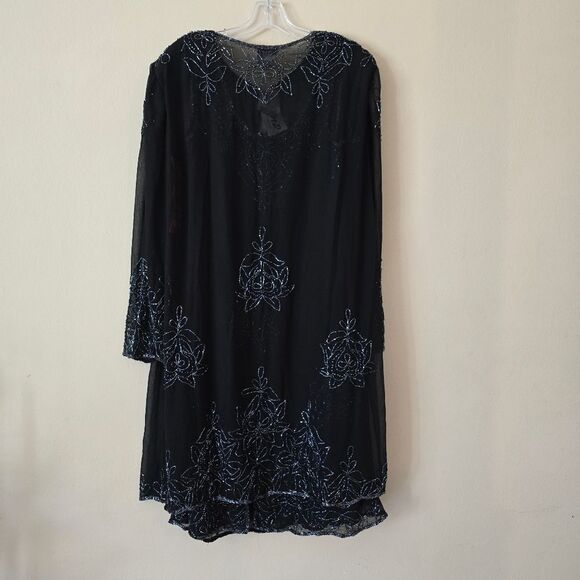 JMD New York Vintage Womens Embellished Formal Black Dress 2 Piece Size 3X Glam - Picture 10 of 16
